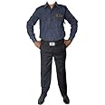 REGALIA Men's Security Guard Uniform (Grey Shirt - Black Matty Trouser/Pant) with Complete Accessories Set & Labels (Waist 42 Inch), EACH