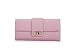 Produktbild AAQwsde Universal Trifold Leder Lange Brieftasche Kartenhalter Lichee Muster Geldbörse (Pink)