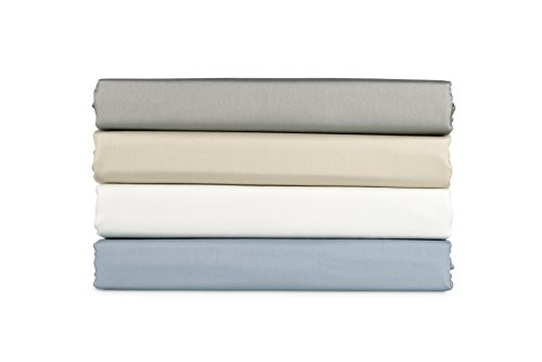 AmazonBasics Spannbetttuch, Baumwoll, Satin Fadenzahl 400, knitterarm, 180 x 200 x 30 cm – Weiß - 3
