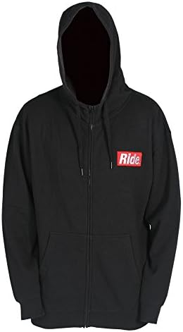Ride Snowboard Outerwear bar Zip Hoodie, Black, Large