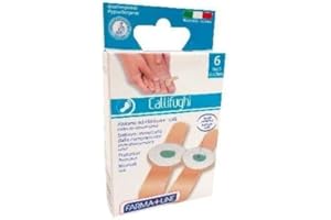 FARMALINE 5 PACCHI CEROTTI CALLIFUGHI PER CALLI AI PIEDI PROTETTIVI MORBIDI CON ACIDO SALICILICO 6 PZ DIAMETRO 8 MM INT. 20 MM EST. [30 CEROTTI]
