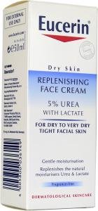 Eucerin Replenishing Skin Relief Face Cream (with 5% Urea) (50ml, Dermatalogical Skincare, Fragrance Free)