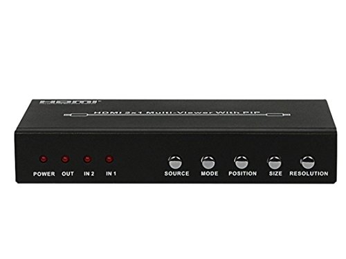 WINGONEER HDMI 2×1 Multi View Konverter/ Videowand Switch mit PIP – 2 Eingänge auf 1 Ausgänge – 1080P HDMI 1.3a FullHD - 2