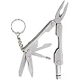 PAWSAM 7 in 1 Multi-Functional Hand Tool Kit Keychain Pocket Size Multi Plier with in-Built Torch - Multicolor - Nylon Carry Pouch Included