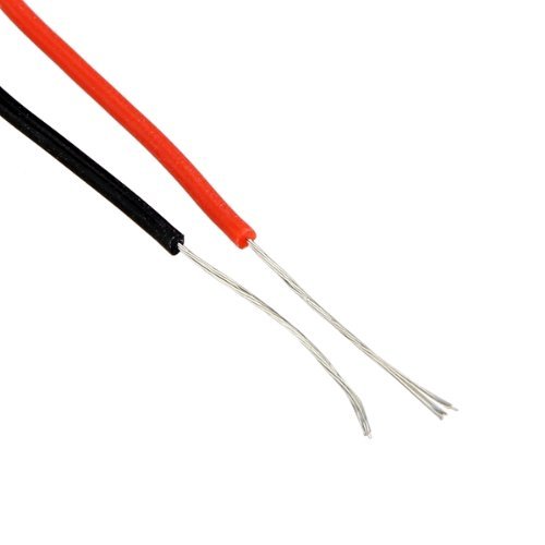 SODIAL(R) 2 x 3M 26 Gauge AWG Silikon-Gummi-Draht-Kabel Rot Schwarz Flexibel - 5
