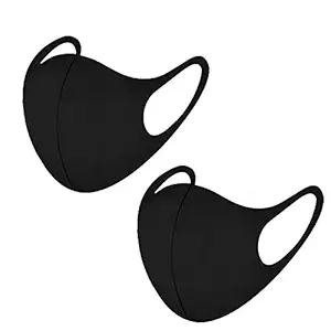 KANDID Black Reusable & Washable Silk Anti-Pollution Mask (Pack of 2)_022