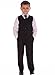 5-Piece Boys Suits Black Pinstripe Suit Wedding Formal Pageboy Usher Age 0-3 month to 14-15 years