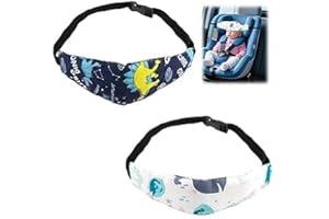 CJMUQHEHH 2 Pcs Baby Car Seat Head Support, Baby Head Support for Car Seat, Thickened Cotton Child Seat Headrest, Adjustable Car Seat Head Support for Kids, Child Seat Headrest Neck Support with Belt Protector