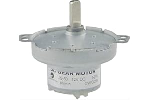 CHANCS 12V DC réducteur externe en métal JS-50 8RPM Arbre en D CW/CCW Mini DC Gear Motor