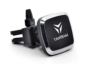 Parayantram Yantram 360 Degree Rotating Maglock Airvent Magnetic Car Mobile Phone Holder for All Smartphones (Steel-Black)