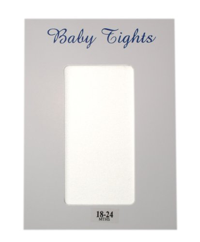 Baby girls tights in white - plain - 30 denier - 6-12 months