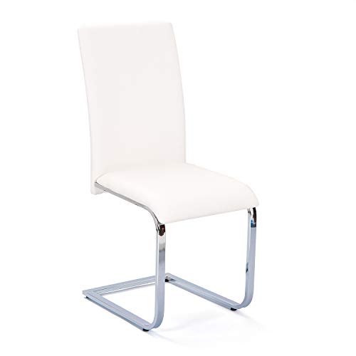 Links Dublino 2 Inter Link 30200840 Silla de Cocina cojín Suave Cromado Blanco, Cromo, 100 x 43 x 42 cm