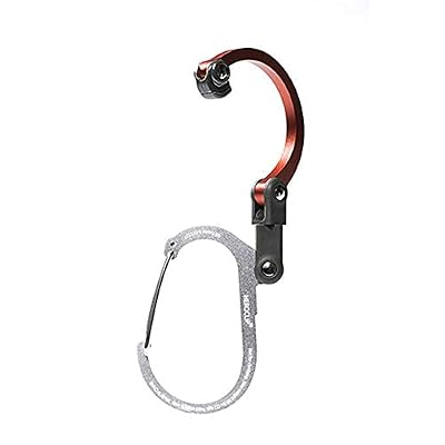 Heroclip-Attache de mousqueton multifonction 3 en 1 avec crochet de pliage rotatif.Pour le camping,Voyage,outil d'aventure,accessoire de sport,gadget organisateur,Crochets de poussette(Hot rod rouge)