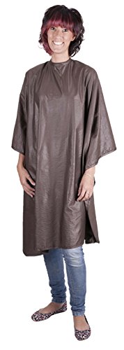 Professional BROWN Deluxe Hairdressing Gown - Heavy Duty, Water-Repellent, Adjustable Neck