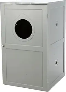 TRIXIE Litter Box Enclosure, 2 Story, Gray, Large, 40242
