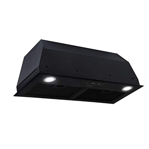 Klarstein Paolo 72, hotte aspirante, module de ventilation, largeur 72,5 cm, 600m³/h d'air extrait, 200 W, filtre à graisse en aluminium, LED, acier inoxydable, recirculation possible, noir
