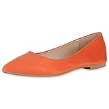  SCARPE VITA Damen Klassische Ballerinas Slippers Slip On Schuhe Flats 174427 Orange Orange 37