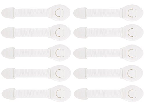 [Lot de 10] Verrouillage de Sécurité pour Tiroir, Yetech Porte Armoire Réfrigérateur tiroir Verrouille, facile à installer/pas d'outil nécessaire