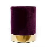  iDiffusion - Puf de Terciopelo con Base de Metal, diámetro 30 x Altura 40 cm - Morado.