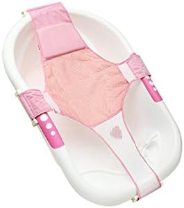 Newborn Bath Tubs Net Non-Slip Cross Bath Network Thickened Baby Infant Bath Seat Double-Layer Support Net Bathtub Sling Shower Non-Slip Mesh Bathing Cradle Seat Support Sling for Tub (Pink)