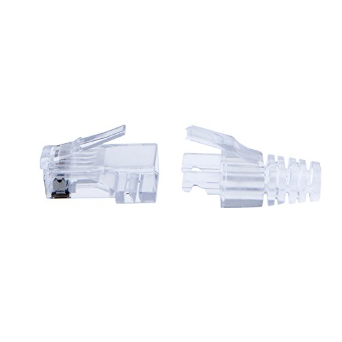 CableCreation 100-PACK Cat6a RJ45-Stecker mit Haube Stecker, Transparent - 3
