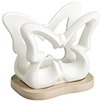 Portatovaglioli Farfalla BRANDANI - Porcellana Bianca Con Supporto Bambù - Foto 10