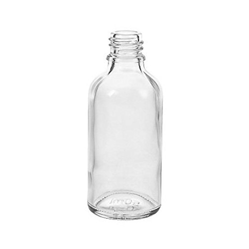 Viva-Haushaltswaren – 4x Sprühflasche 50ml / Zerstäuberflasche Apothekerflasche in Klarglas BPA-frei, hergestellt in Deutschland, inkl. Trichter - 2