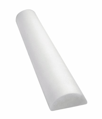 Cando-30-2341 Full-Skin PE Foam Roller For Muscle Restoration, Massage Therapy, Sport Recovery, And Physical Therapy. White, 6" x 12", Half-Round