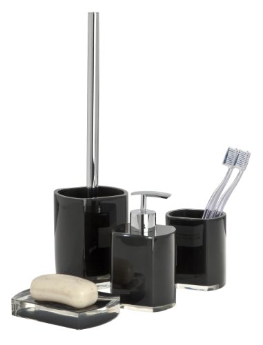 WENKO 20008100 Zahnputzbecher Lido Black , Kunststoff – Polyresin, 8.1 x 9.9 x 7 cm, Schwarz - 5