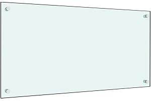 AUVYI Küchenrückwand aus Hartglas 80x40 cm Weiß Spritzschutz Glas Herd Spritzschutz Glas Spritzschutz Küche Glas Spritzschutz Hinter Herd Küchen Wandschutz Glasplatte Küche