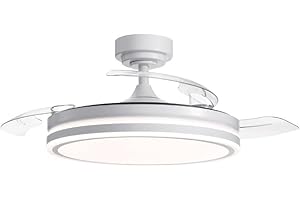 CristalRecord Ventilador LED aspas plegables Moss Blanco 45W 4900 Lm CCT