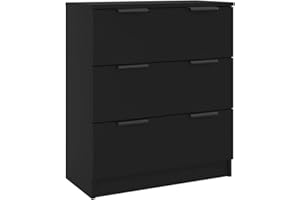 ‎VIDAXL vidaXL Sideboard 3 Schubladen Schubladenschrank Kommode Anrichte Schrank Beistellschrank Mehrzweckschrank Schwarz 60x30x70cm Holzwerkstoff