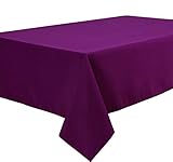 Home Direct Nappe Polyester Facile d'entretien Rectangulaire 140 x 240 cm Uni Violet