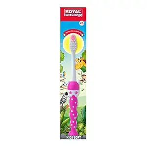 Royal - Smile Specialist Splash Kids Toothbrush With Kid Soft Bristles | Antibacterial with Compact Brush Head for Deep and Complete Oral Care (Pack of 6)