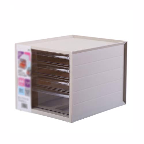 File cabinets HUXIUPING Storage Box Desktop Rack Storage Table Office Storage Rack (color : Khaki)