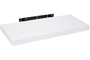 HERSIG - Estantes de Pared - Baldas Flotantes Pared - Estantería Flotante Madera - Baldas para Salones, Dormitorio - Estantes Flotantes Decorativos - Fijación Oculta - Max 10 kg - Blanco - 100x23,5 cm