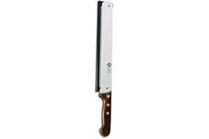 AUSONIA COUTEAU RÉGLABLE AVEC LAME EN INOX AISI 420 ET MANCHE EN BOIS DE 26 CM COUTEAU AVEC GUIDE DE COUPE