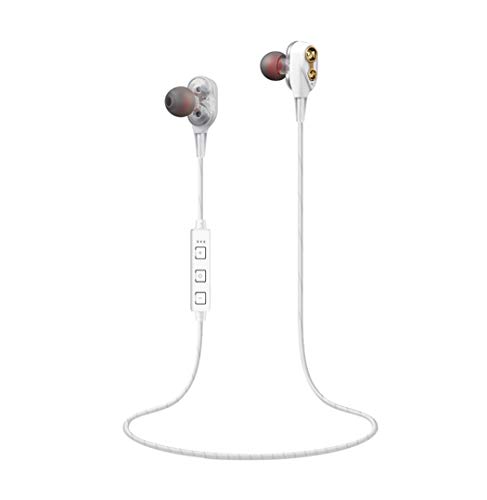 Preisvergleich Produktbild Bluetooth Ohr-Kopfhörer, Allskid Double Dynamic Stereo Musik Lärmminderung Blaue Knospen Bluetooth Ear Headphones (Weiß)