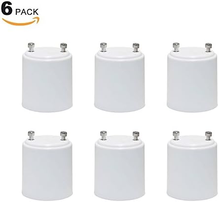 GU24 to E27 Edison Screw Light Bulb Lamp Holder Socket Converter Adapters 6 Pack by Enuotek