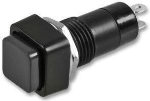 Square Panel Mounting Push Switch BLACK (Momentary) (1 Pack) (SW507)