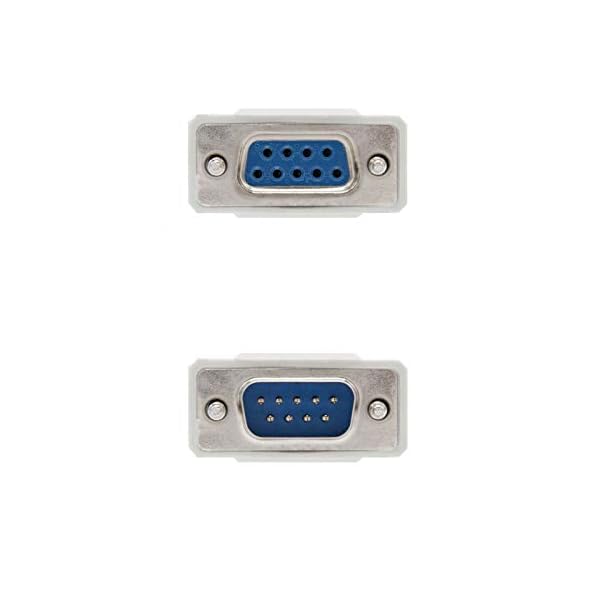 NANOCABLE 10.14.0203 - Cable Serie RS232 de Impresora y comunicaciones, DB9/M-DB9/H, Macho-Hembra, Beige, 3mts - Image 4