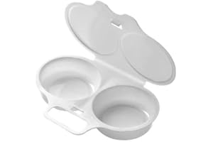 AHAD Egg Poacher Microwave Poached Egg Maker Draining Egg Boiler BPA Free Leak Proof Food Grade Materials Non Stick Breakfast Cookware Kitchen Gadget Boiled Egg Cooker Egg Ring Kitchen Essentials