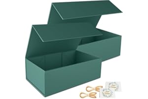 EASCITY 2 pudełka na pudełko, 30 x 15 x 10 cm, prezentowe z magnetycznymi zamknięciami, prostokątne, składane, propozycja dla mążkowców, wesela, Boże Narodzenie, Halloween