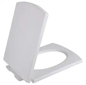 SHRUTI European Soft Close Square (Hydraulic) Wall Hung,Wall Mount Toilet Seat Cover - (2260) White