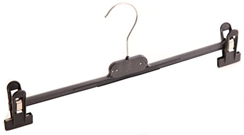 15 Kunststoff Kleiderbügel schwarz mit Klemmen - 3