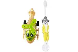 Ole Baby Cute Kids Teeth Clean Brushes Cartoon Print with a Colorfull Toy Helicopter