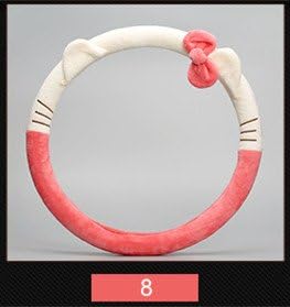 QQCCJW Steering Wheel Coverscar Styling Bow Car Steering Wheel Cover/Cute Cartoon Universal Interior Accessories Comfortable And Good Quality 9 Designs,Cute Hello Kitty