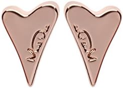 Miss Dee Womens 14carat Rose Gold Plain Heart Stud Fashion Earrings for women - in Gift Bag