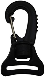 Tianbang Black 1" Inside Width Swivel Snap Plastic Buckles Lobster Clasp Trigger Clips Rotary Hook Pack of 4