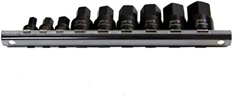 VORLUX9pc 1/4"-3/4" Stubby Impact SAE Hex Bit Socket Set AF Allen B1349